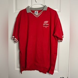 Vintage 1997 Stanley Cup Champions Detroit Red Wings Shirt w/Collar Size Large